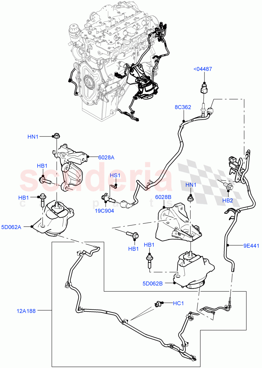 Engine Mounting (2.0L I4 Mid DOHC AJ200 Petrol) ((V) FROMMA000001) of Land Rover Land Rover Range Rover Velar (2017+) [3.0 I6 Turbo Diesel AJ20D6]