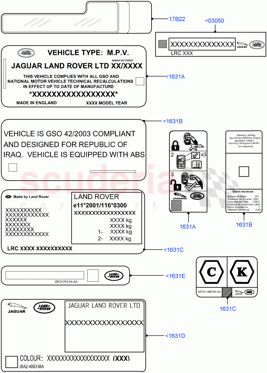 Labels(Information)(Itatiaia (Brazil)) of Land Rover Land Rover Range Rover Evoque (2019+) [2.0 Turbo Diesel AJ21D4]