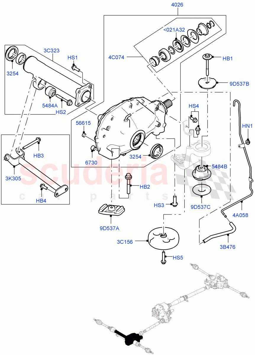 Front Axle Case (Nitra Plant Build) (2.0L I4 DSL HIGH DOHC AJ200, 2.0L I4 DSL MID DOHC AJ200, 3.0 V6 D Gen2 Twin Turbo, 3.0 V6 D Gen2 Mono Turbo, 3.0 V6 D Low MT ROW) ((V) FROMK2000001, (V) TOL2999999) of Land Rover Land Rover Discovery 5 (2017+) [3.0 I6 Turbo Petrol AJ20P6]