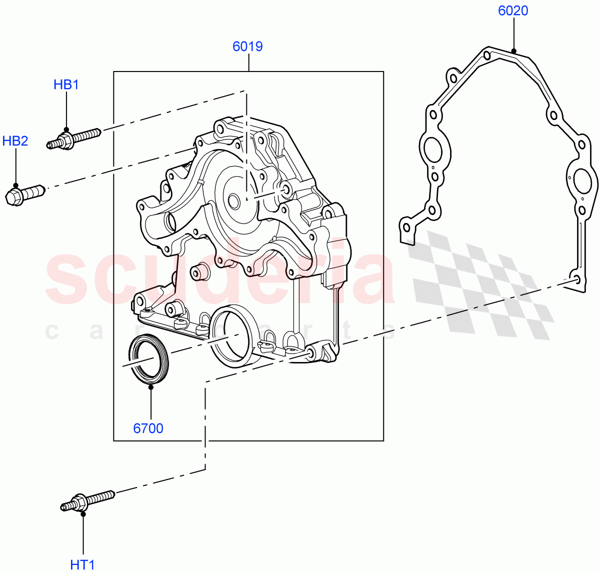 Timing Gear Covers (Cologne V6 4.0 EFI (SOHC)) ((V) FROMAA000001) of Land Rover Land Rover Discovery 4 (2010-2016) [4.0 Petrol V6]