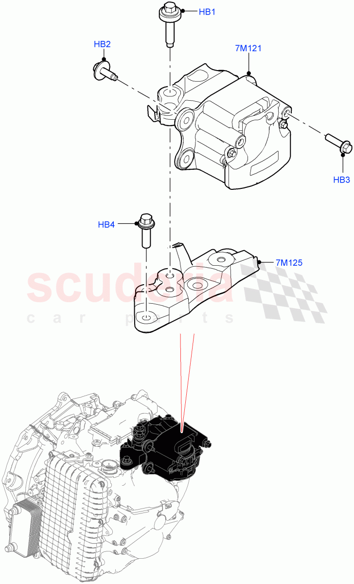 Transmission Mounting (2.0L AJ21D4 Diesel Mid, 9 Speed Auto Trans 9HP50, Halewood (UK)) ((V) FROMMH000001) of Land Rover Land Rover Range Rover Evoque (2019+) [2.0 Turbo Petrol AJ200P]