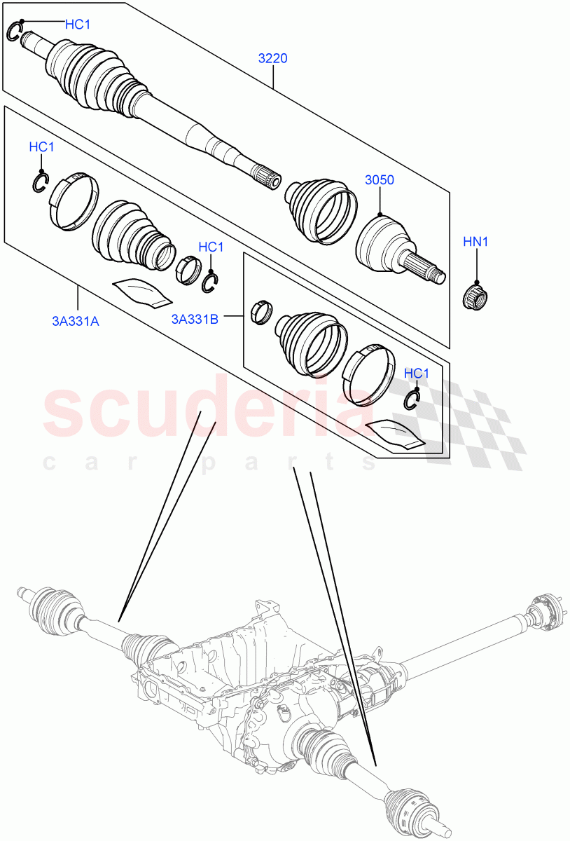 Drive Shaft - Front Axle Drive(Driveshaft)((V)FROMAA000001) of Land Rover Land Rover Range Rover (2010-2012) [5.0 OHC SGDI NA V8 Petrol]