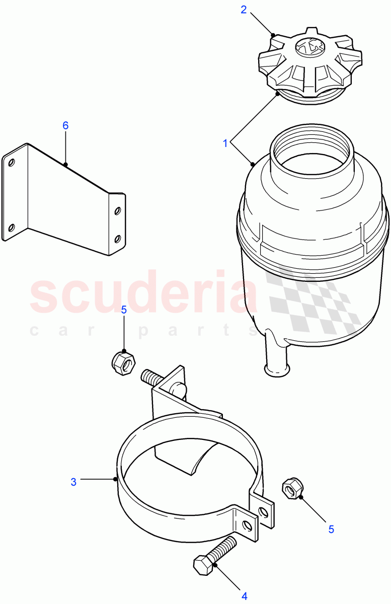 Power Steering Reservoir-Plastic(With Power Steering(Fixed Ratio))((V)FROM7A000001) of Land Rover Land Rover Defender (2007-2016)