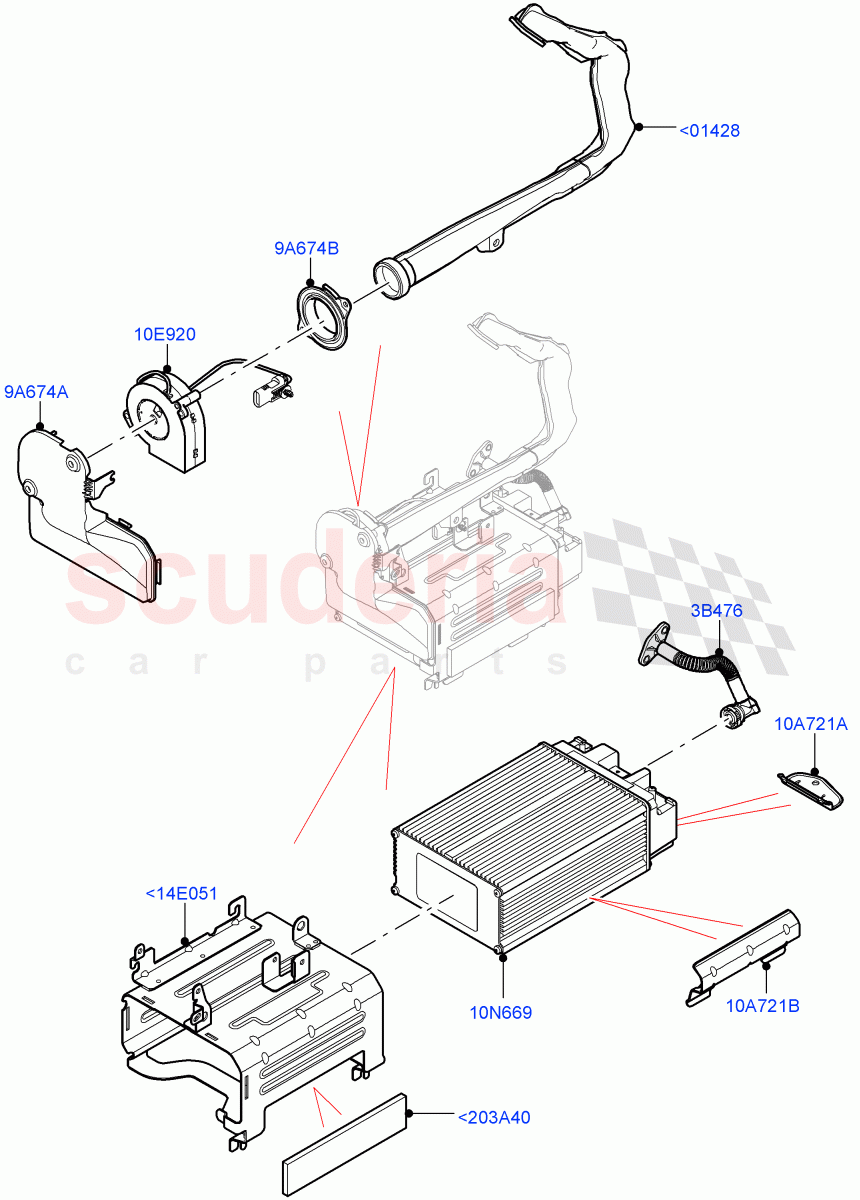 Hybrid Electrical Modules(MHEV Battery, Duct, Fan)(Electric Engine Battery-MHEV) of Land Rover Land Rover Range Rover Sport (2014+) [2.0 Turbo Petrol AJ200P]