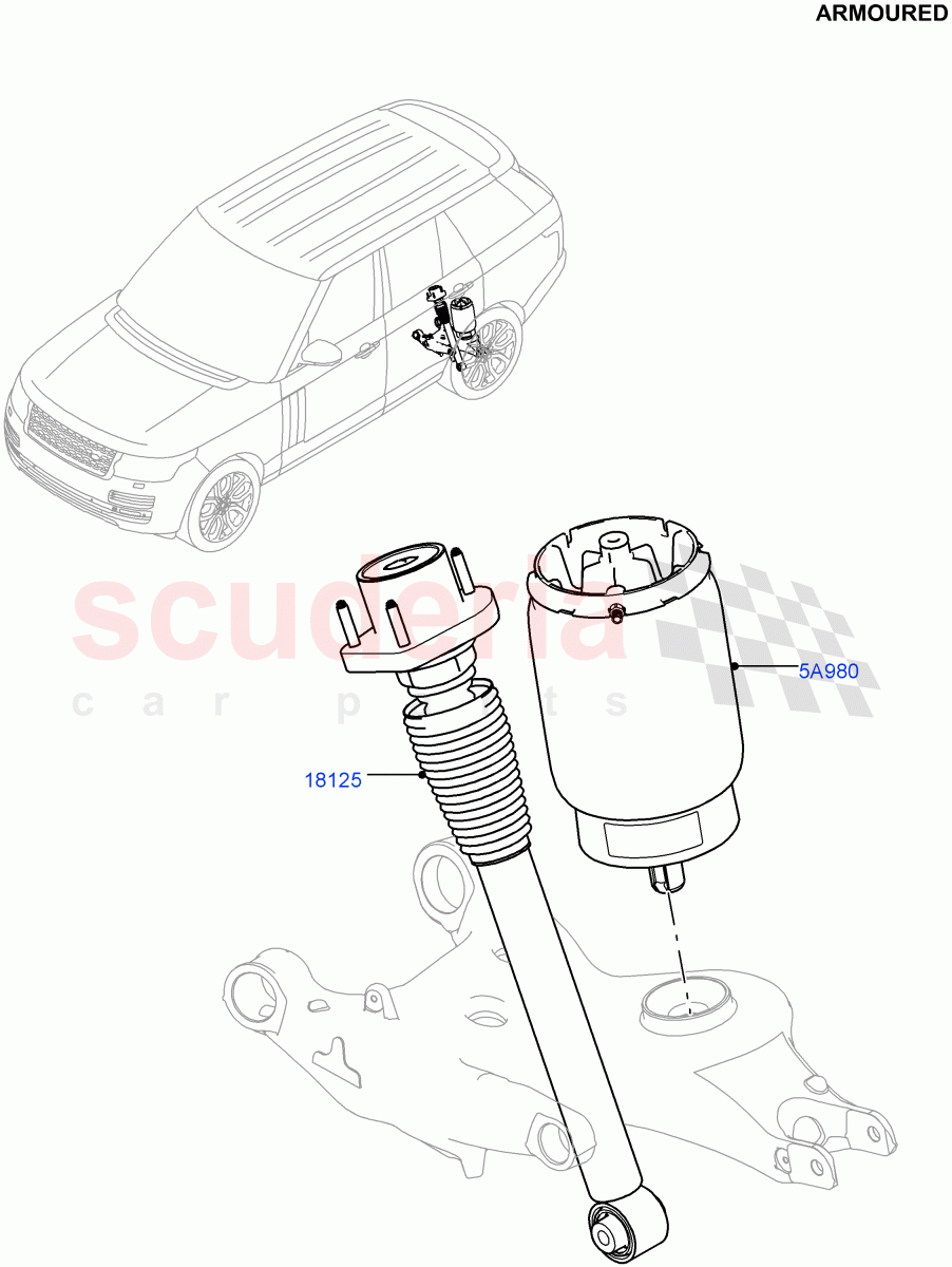 Rear Springs And Shock Absorbers(Armoured)((V)FROMEA000001) of Land Rover Land Rover Range Rover (2012-2021) [3.0 I6 Turbo Petrol AJ20P6]