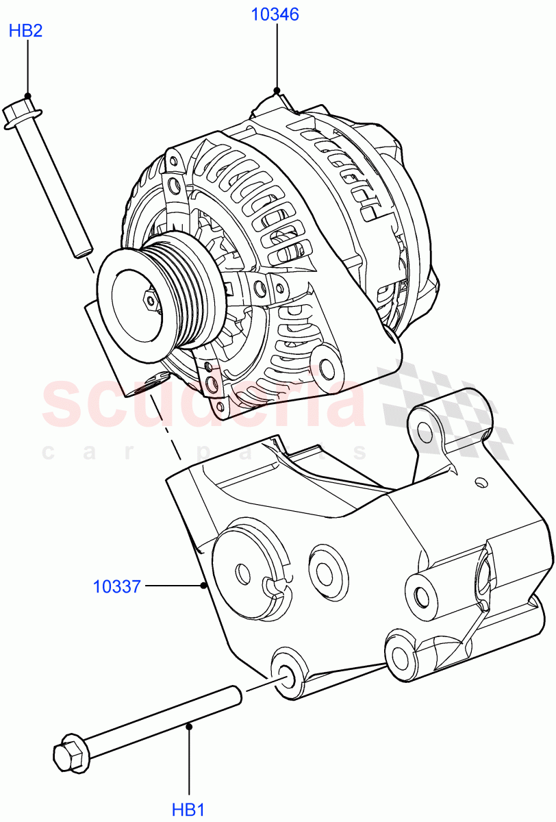 Alternator And Mountings(Cologne V6 4.0 EFI (SOHC))((V)FROMAA000001) of Land Rover Land Rover Discovery 4 (2010-2016) [4.0 Petrol V6]