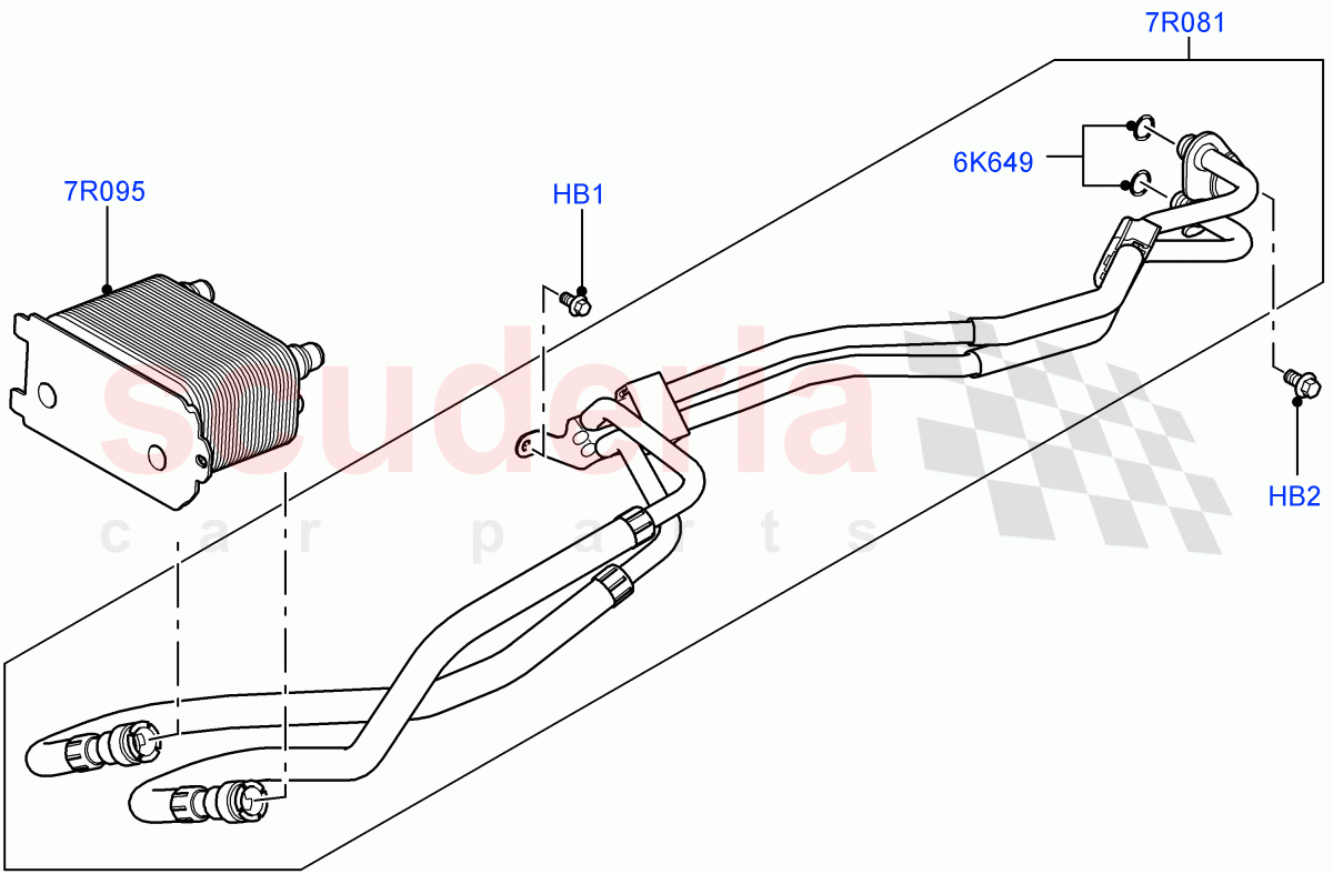 Transmission Cooling Systems(5.0L OHC SGDI SC V8 Petrol - AJ133,6 Speed Auto Transmission ZF 6HP28,5.0L OHC SGDI NA V8 Petrol - AJ133)((V)FROMAA000001) of Land Rover Land Rover Range Rover (2010-2012) [5.0 OHC SGDI NA V8 Petrol]