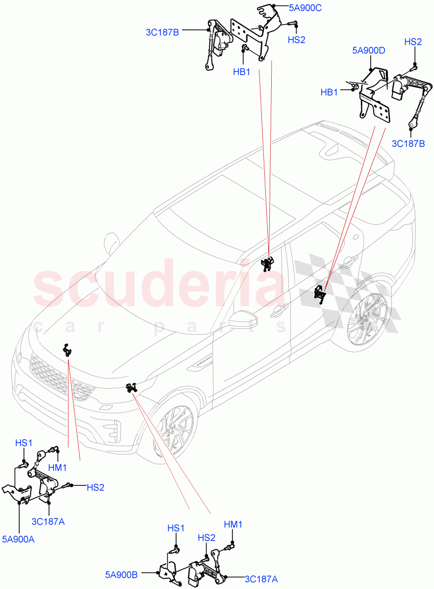 Air Suspension Controls/Electrics (Nitra Plant Build) ((V) FROMK2000001) of Land Rover Land Rover Discovery 5 (2017+) [3.0 I6 Turbo Petrol AJ20P6]