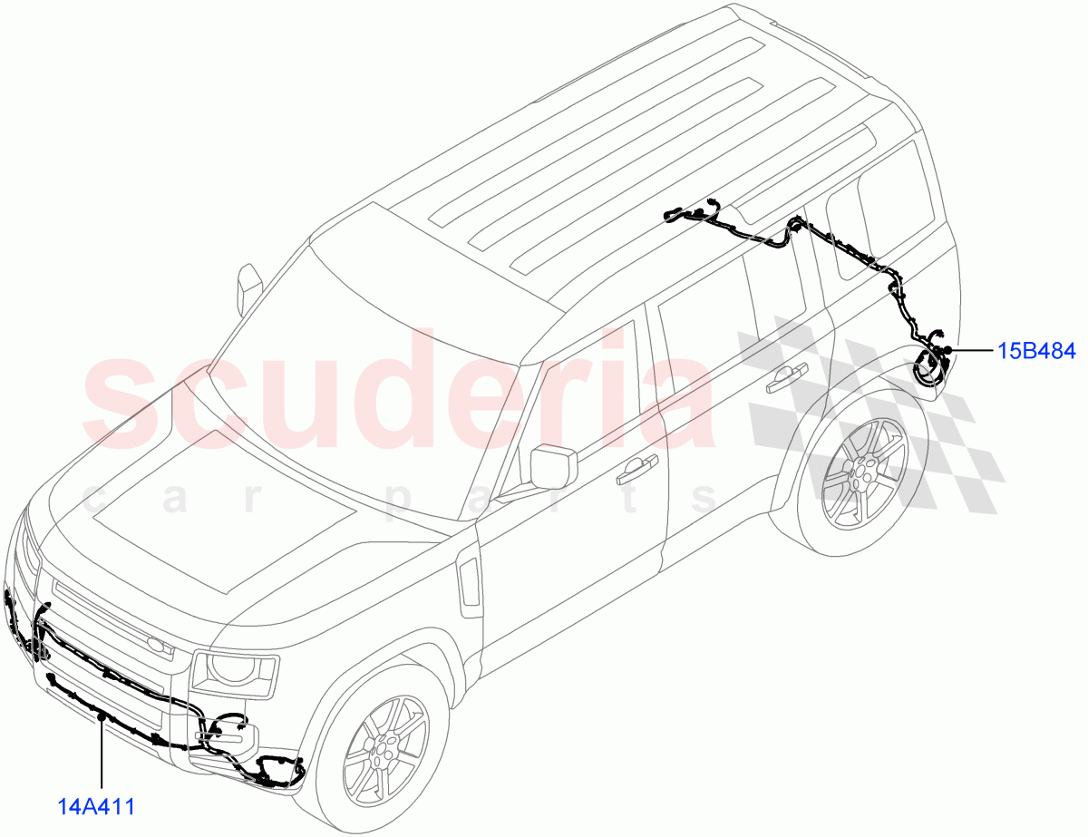 Electrical Wiring - Body And Rear (Bumper) of Land Rover Land Rover Defender (2020+) [5.0 OHC SGDI SC V8 Petrol]