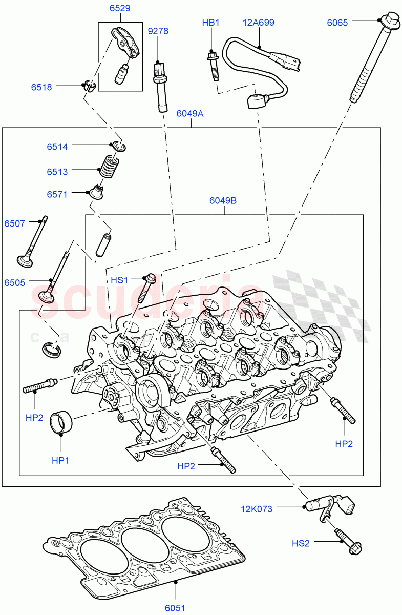 Cylinder Head (Lion Diesel 2.7 V6 (140KW)) ((V) FROMAA000001) of Land Rover Land Rover Discovery 4 (2010-2016) [2.7 Diesel V6]