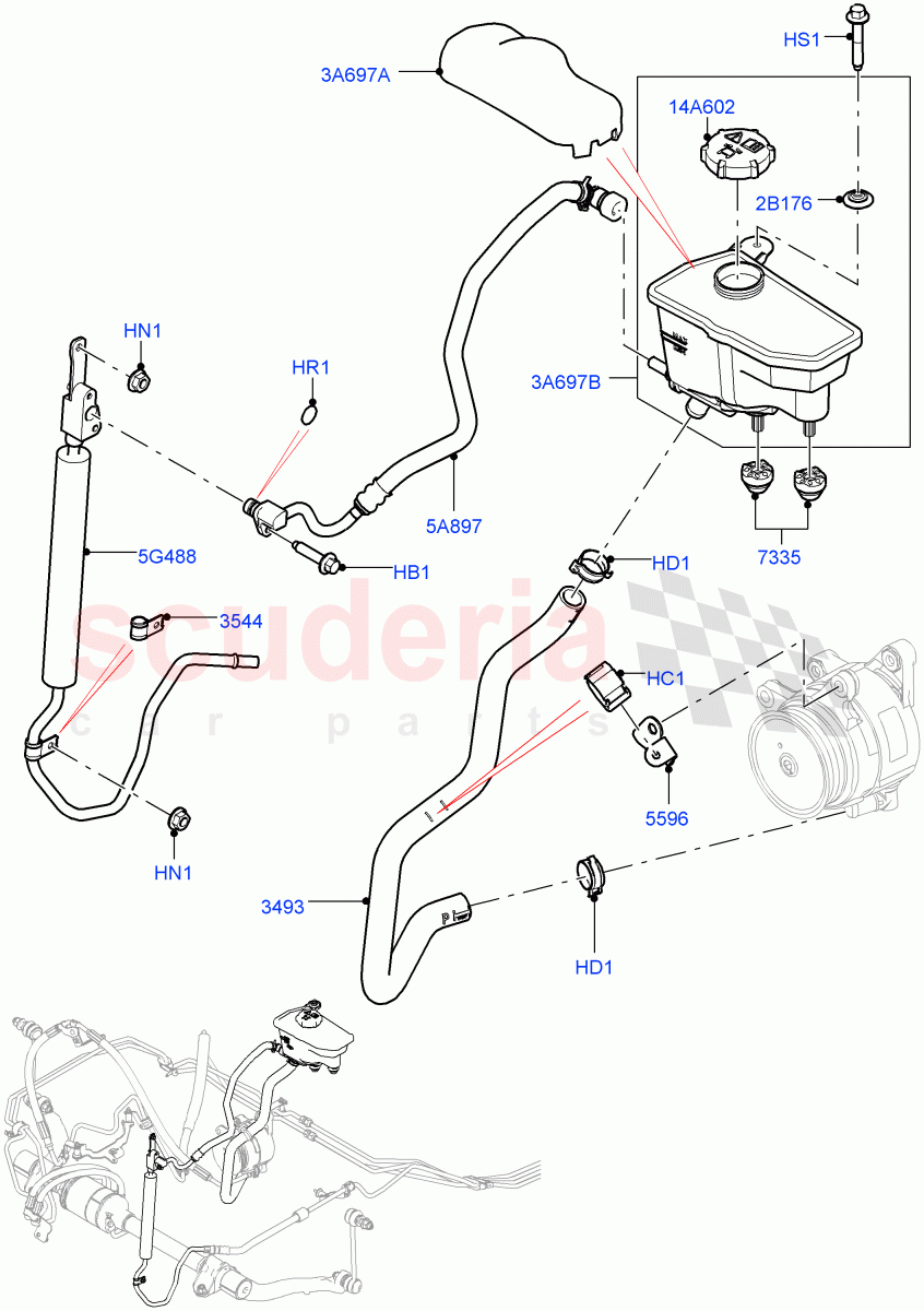 Active Anti-Roll Bar System(Cooler, Reservoir)(5.0L P AJ133 DOHC CDA S/C Enhanced,5.0L OHC SGDI SC V8 Petrol - AJ133,5.0 Petrol AJ133 DOHC CDA) of Land Rover Land Rover Range Rover Sport (2014+) [3.0 DOHC GDI SC V6 Petrol]