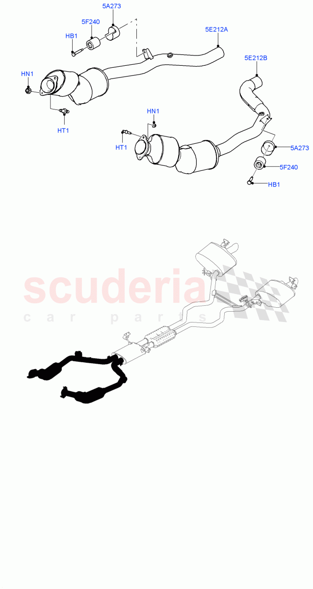 Front Exhaust System(3.0L DOHC GDI SC V6 PETROL,Beijing 6 Petrol Emission)((V)FROMJA000001) of Land Rover Land Rover Range Rover (2012-2021) [3.0 DOHC GDI SC V6 Petrol]