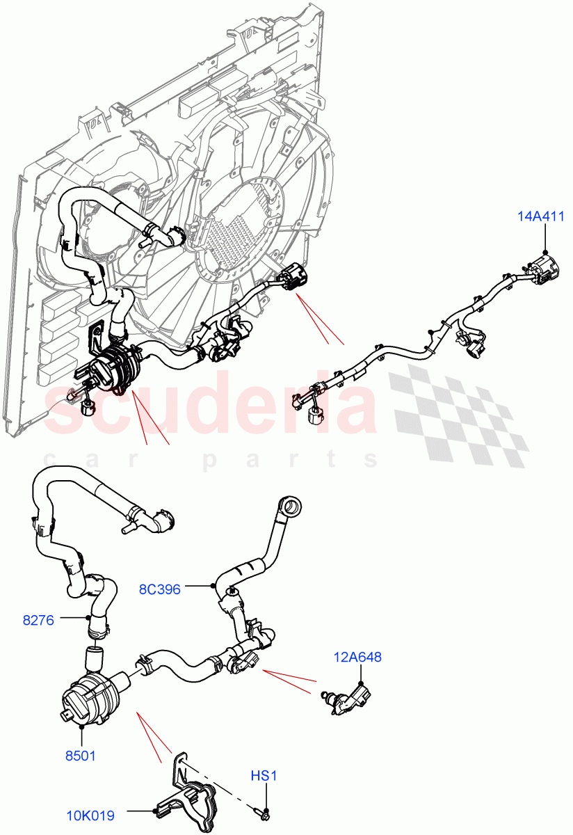Water Pump (Auxiliary, Nitra Plant Build) (3.0L AJ20D6 Diesel High) ((V) FROMM2000001, (V) TON2999999) of Land Rover Land Rover Discovery 5 (2017+) [3.0 I6 Turbo Diesel AJ20D6]