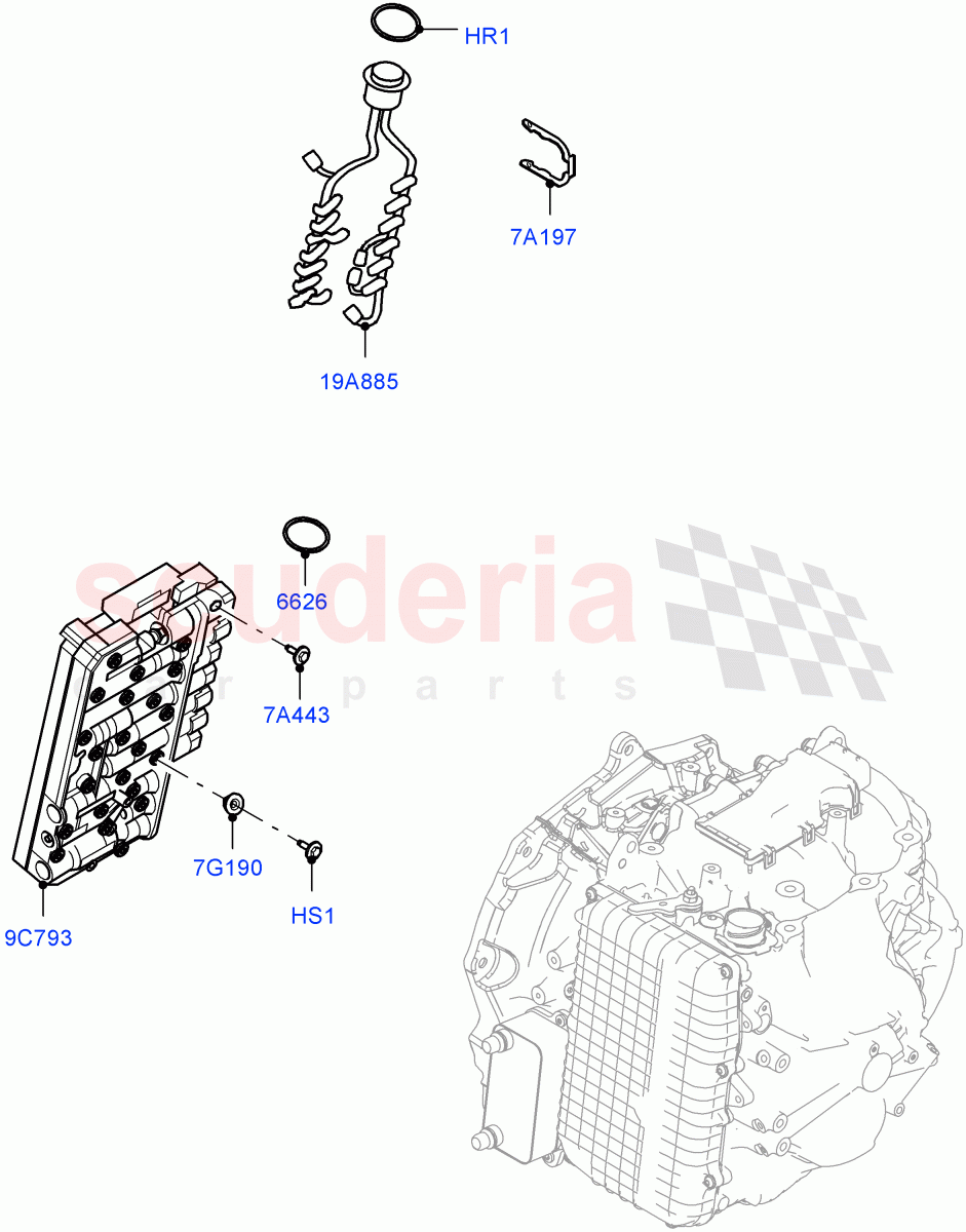 Valve Body - Main Control & Servo's (1.5L AJ20P3 Petrol High PHEV, 8 Speed Automatic Trans 8G30, Halewood (UK), 1.5L AJ20P3 Petrol High) ((V) FROMLH000001) of Land Rover Land Rover Discovery Sport (2015+) [2.0 Turbo Petrol AJ200P]
