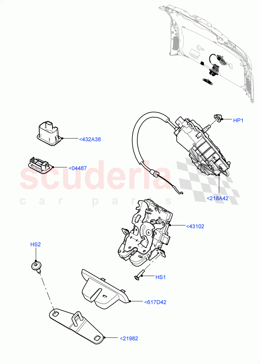 Luggage Compt/Tailgte Lock Controls (Itatiaia (Brazil)) of Land Rover Land Rover Range Rover Evoque (2019+) [2.0 Turbo Petrol AJ200P]