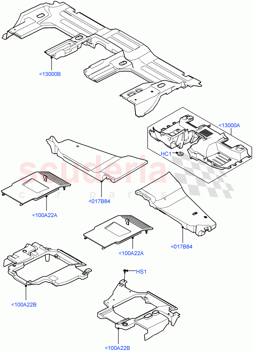 Floor Trim(Floor Carpets, Commercial)(Standard Wheelbase,Version - Commercial)((V)FROMM2000001) of Land Rover Land Rover Defender (2020+) [5.0 OHC SGDI SC V8 Petrol]