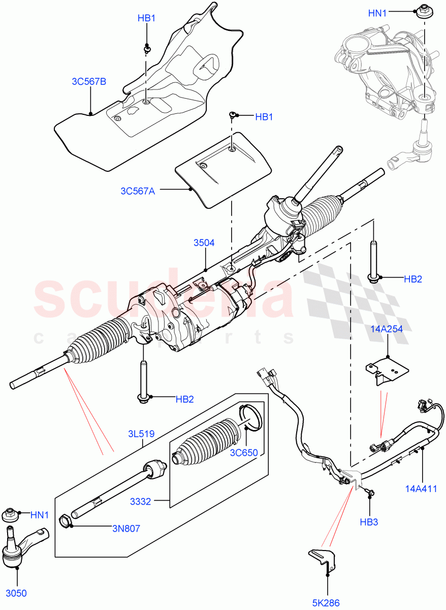 Steering Gear (RHD, Halewood (UK)) of Land Rover Land Rover Range Rover Evoque (2012-2018) [2.0 Turbo Petrol GTDI]