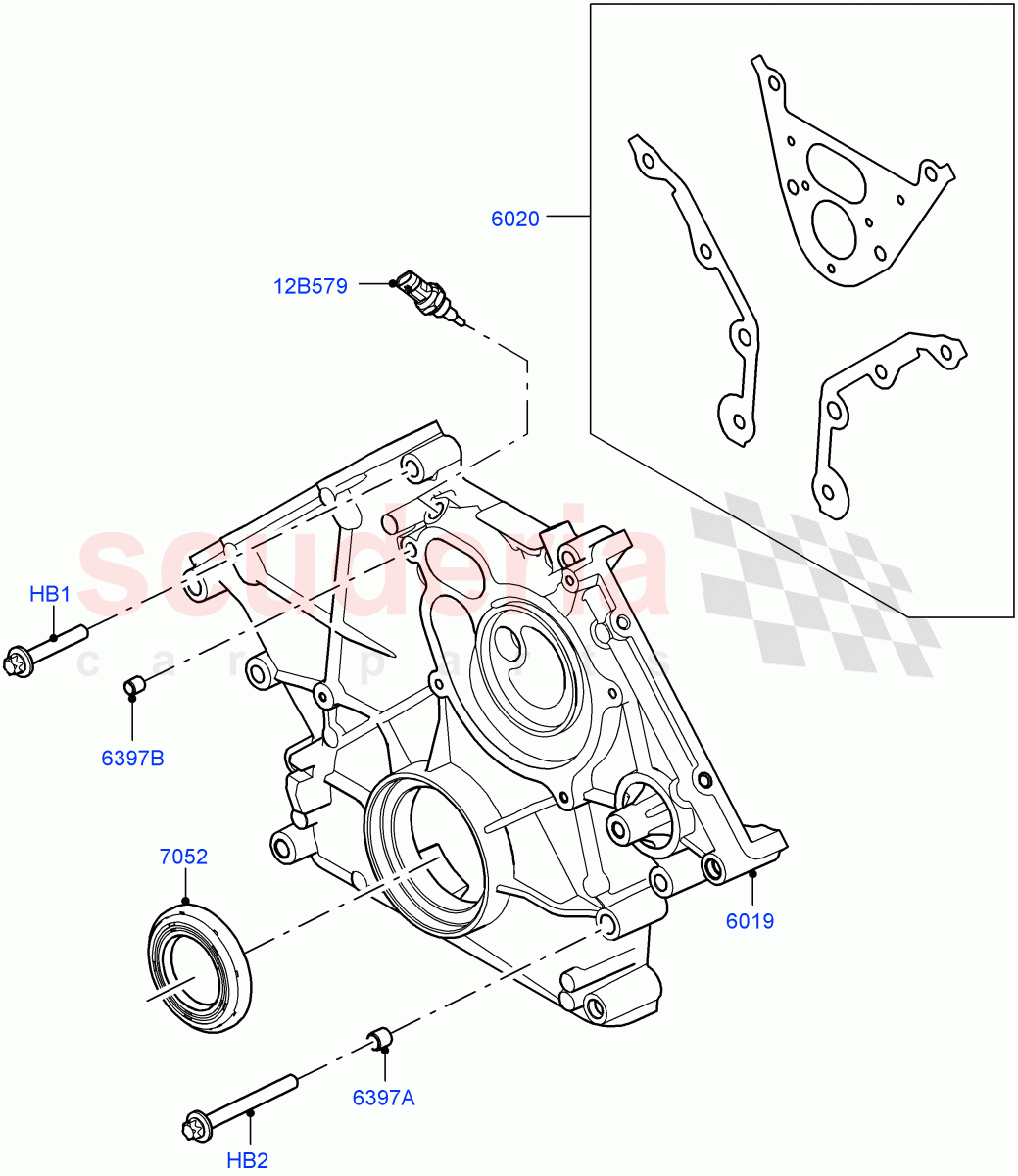 Timing Gear Covers (4.4 V8 Turbo Petrol (NC10)) of Land Rover Land Rover Range Rover (2022+) [4.4 V8 Turbo Petrol NC10]