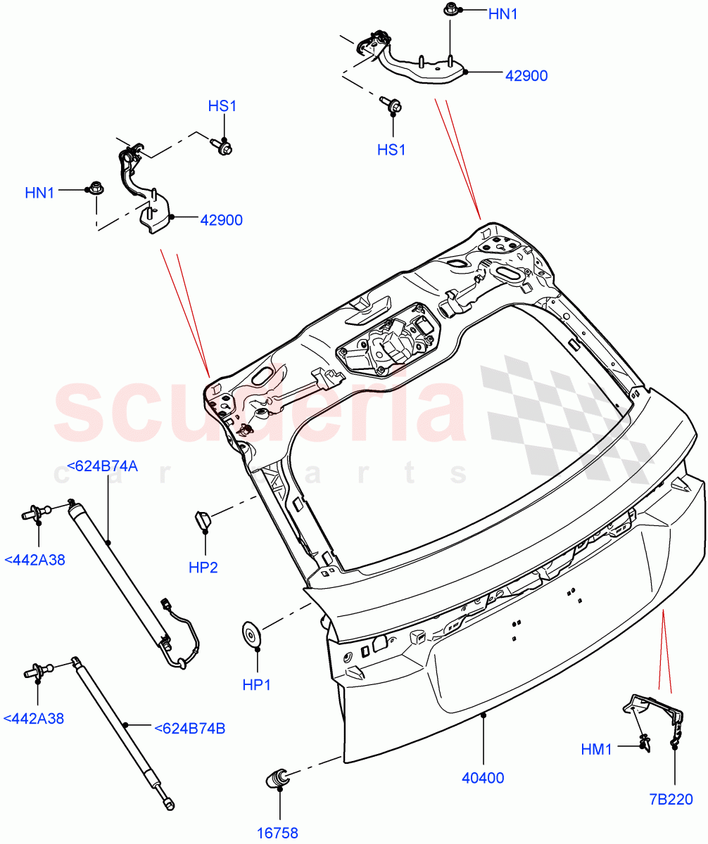 Luggage Compartment Door (Door And Fixings) of Land Rover Land Rover Range Rover Velar (2017+) [3.0 I6 Turbo Diesel AJ20D6]