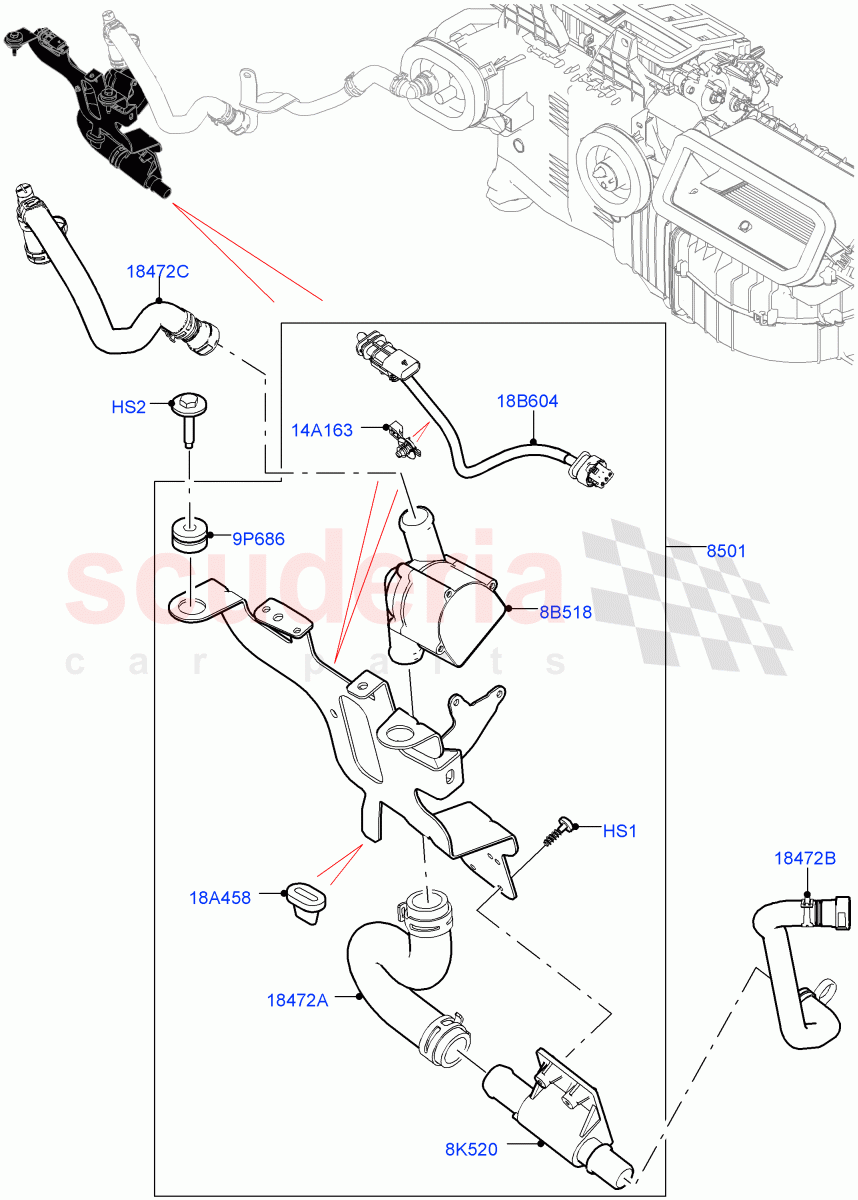 Auxiliary Circulation Coolant Pump (3.0 V6 D Low MT ROW, Electric Auxiliary Coolant Pump, 3.0 V6 D Gen2 Mono Turbo, 5.0L P AJ133 DOHC CDA S/C Enhanced, 3.0L DOHC GDI SC V6 PETROL, 5.0 Petrol AJ133 DOHC CDA) ((V) FROMJA000001) of Land Rover Land Rover Range Rover (2012-2021) [4.4 DOHC Diesel V8 DITC]