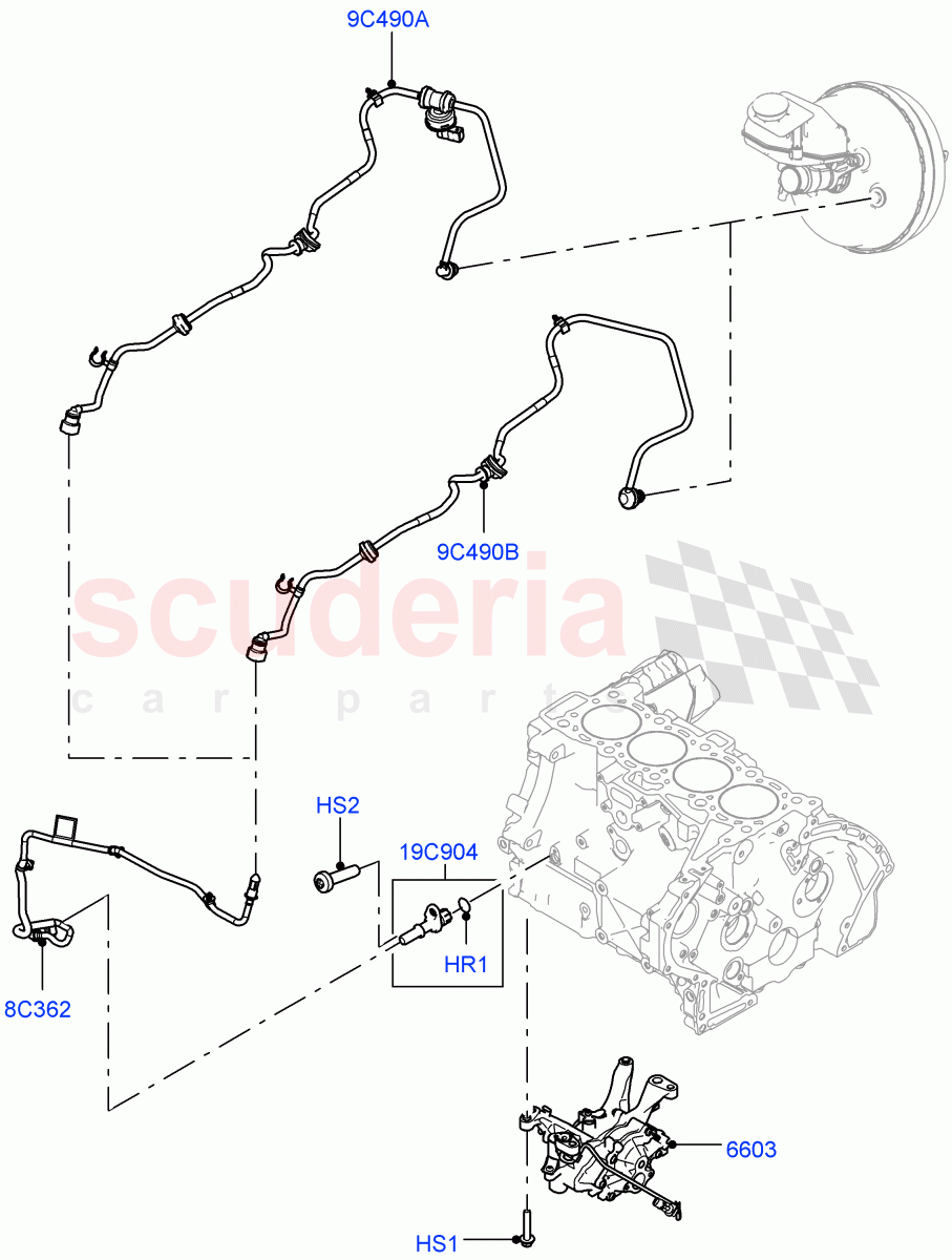 Vacuum Control And Air Injection(2.0L I4 Mid DOHC AJ200 Petrol,2.0L I4 Mid AJ200 Petrol E100)((V)FROMJT000001) of Land Rover Land Rover Discovery Sport (2015+) [2.0 Turbo Petrol AJ200P]