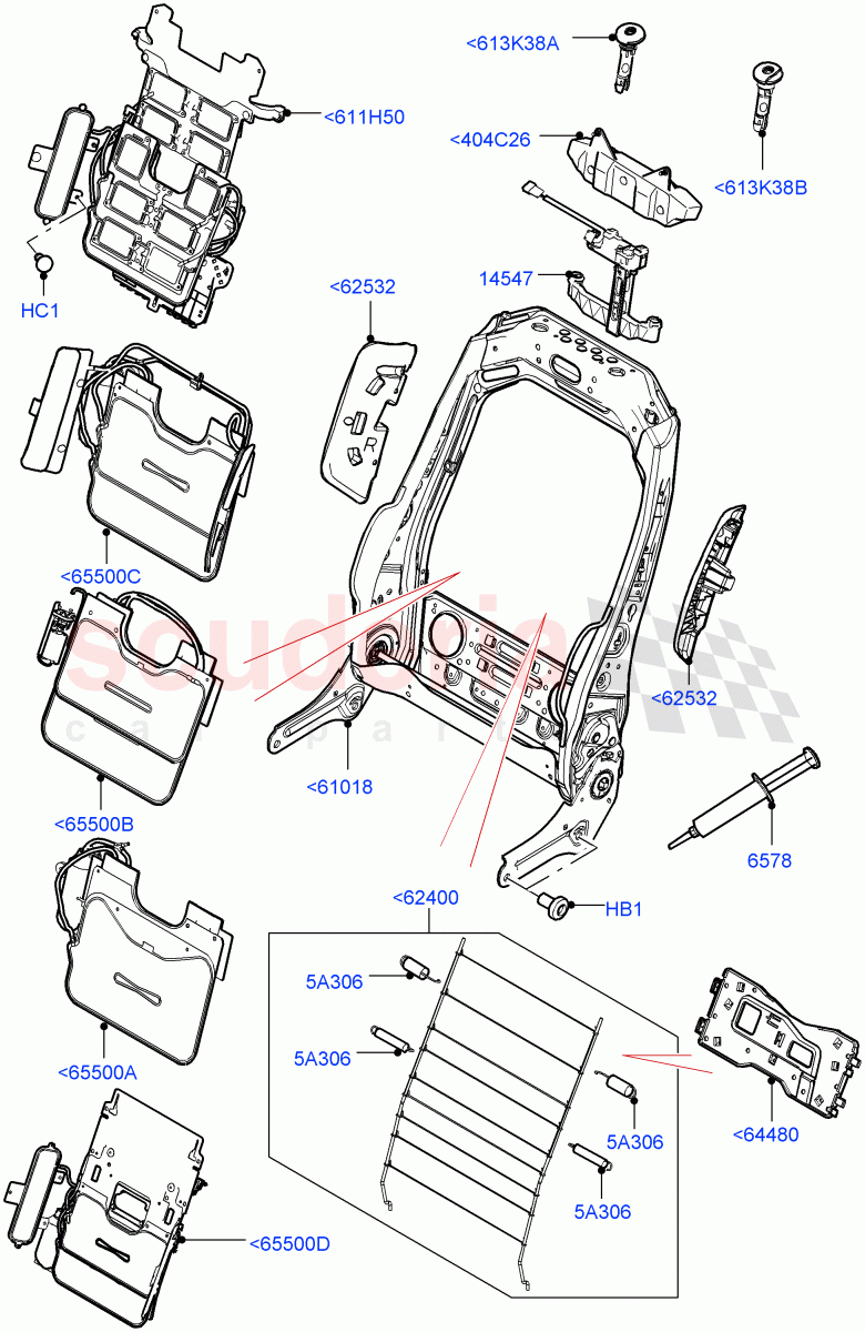 Front Seat Back ((V) TOHA999999) of Land Rover Land Rover Range Rover (2012-2021) [3.0 Diesel 24V DOHC TC]