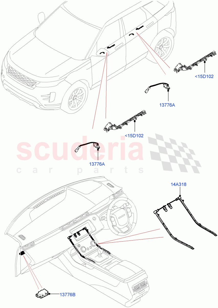 Interior Lamps(Itatiaia (Brazil)) of Land Rover Land Rover Range Rover Evoque (2019+) [1.5 I3 Turbo Petrol AJ20P3]