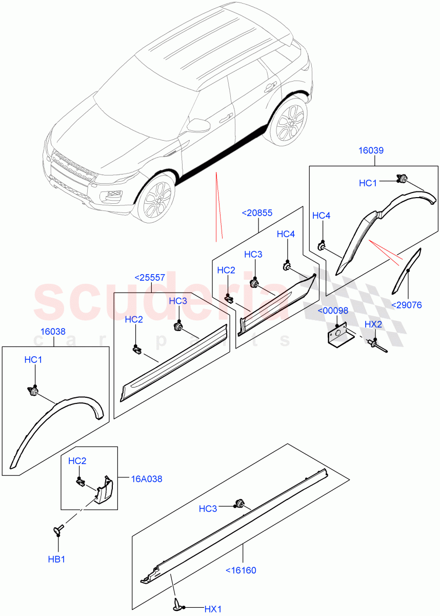 Body Mouldings (Changsu (China)) ((V) FROMEG000001) of Land Rover Land Rover Range Rover Evoque (2012-2018) [2.0 Turbo Petrol GTDI]