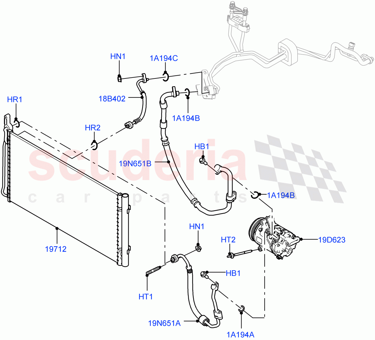 Air Conditioning Condensr/Compressr (2.0L AJ20P4 Petrol Mid PTA, Changsu (China), 1.5L AJ20P3 Petrol High) ((V) FROMMG140569) of Land Rover Land Rover Discovery Sport (2015+) [2.0 Turbo Diesel AJ21D4]