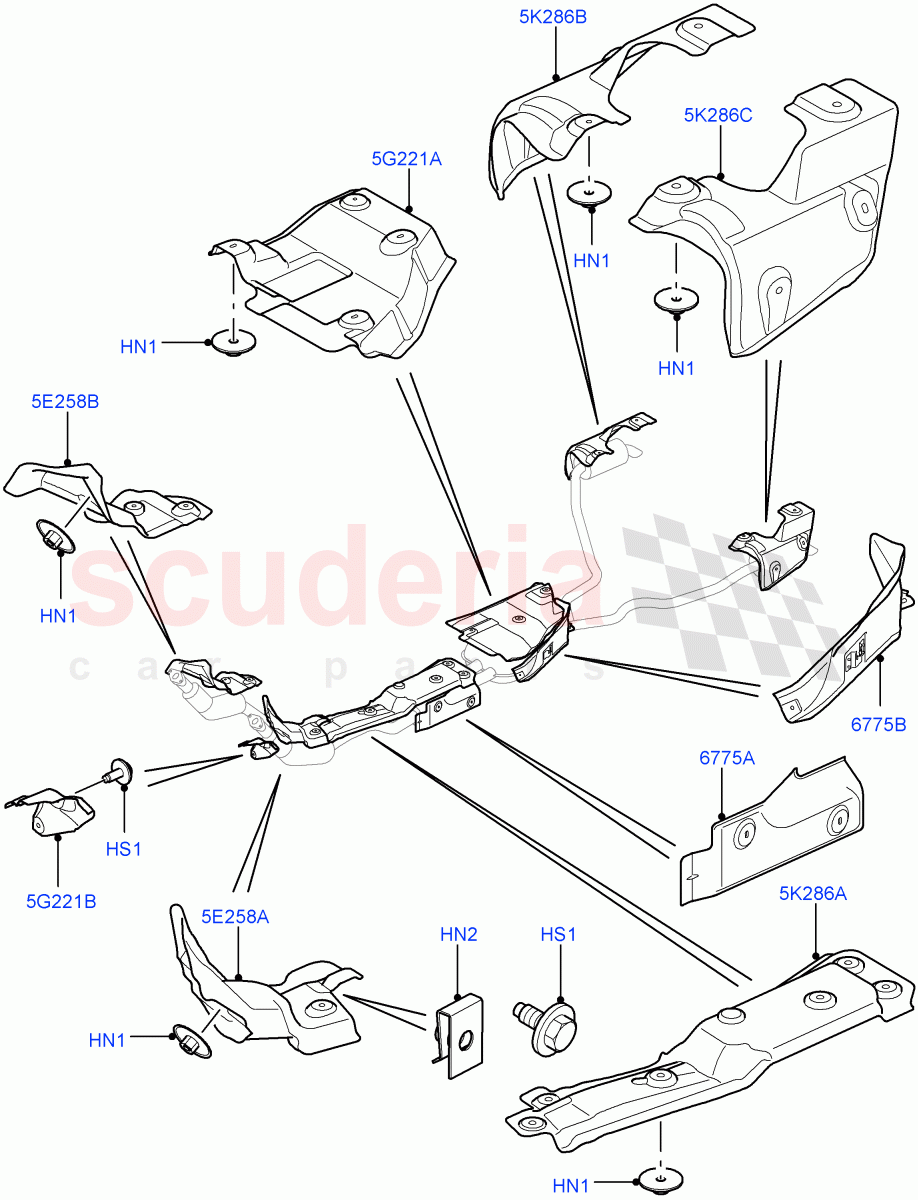 Heat Shields - Exhaust System(5.0L OHC SGDI SC V8 Petrol - AJ133)((V)FROMAA000001) of Land Rover Land Rover Range Rover Sport (2010-2013) [5.0 OHC SGDI SC V8 Petrol]