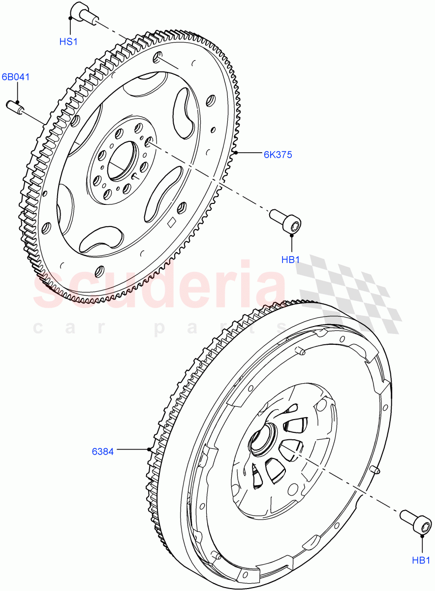 Flywheel(2.0L AJ21D4 Diesel Mid,Halewood (UK))((V)FROMMH000001) of Land Rover Land Rover Range Rover Evoque (2019+) [2.0 Turbo Diesel AJ21D4]