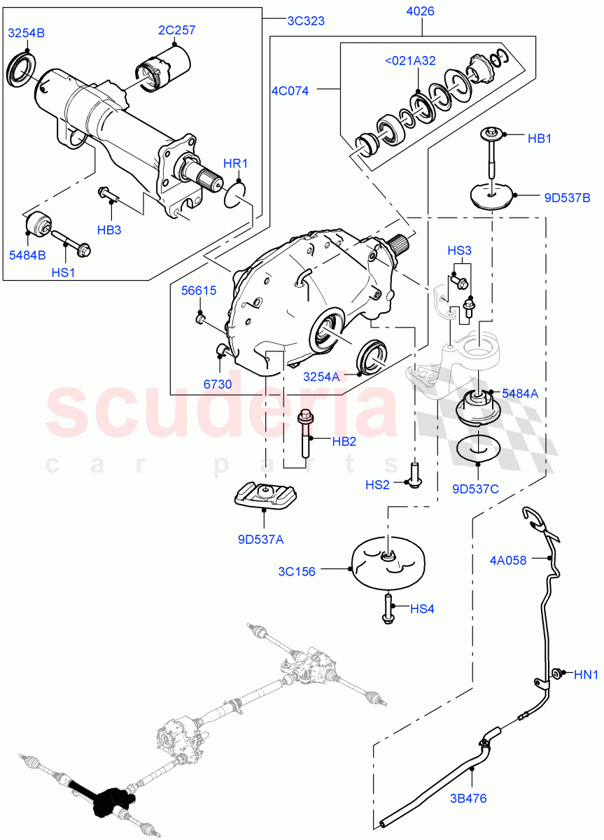 Front Axle Case (Nitra Plant Build) (3.0L AJ20D6 Diesel High, 2.0L I4 High DOHC AJ200 Petrol, 3.0L AJ20P6 Petrol High) ((V) FROMM2000001) of Land Rover Land Rover Discovery 5 (2017+) [3.0 Diesel 24V DOHC TC]