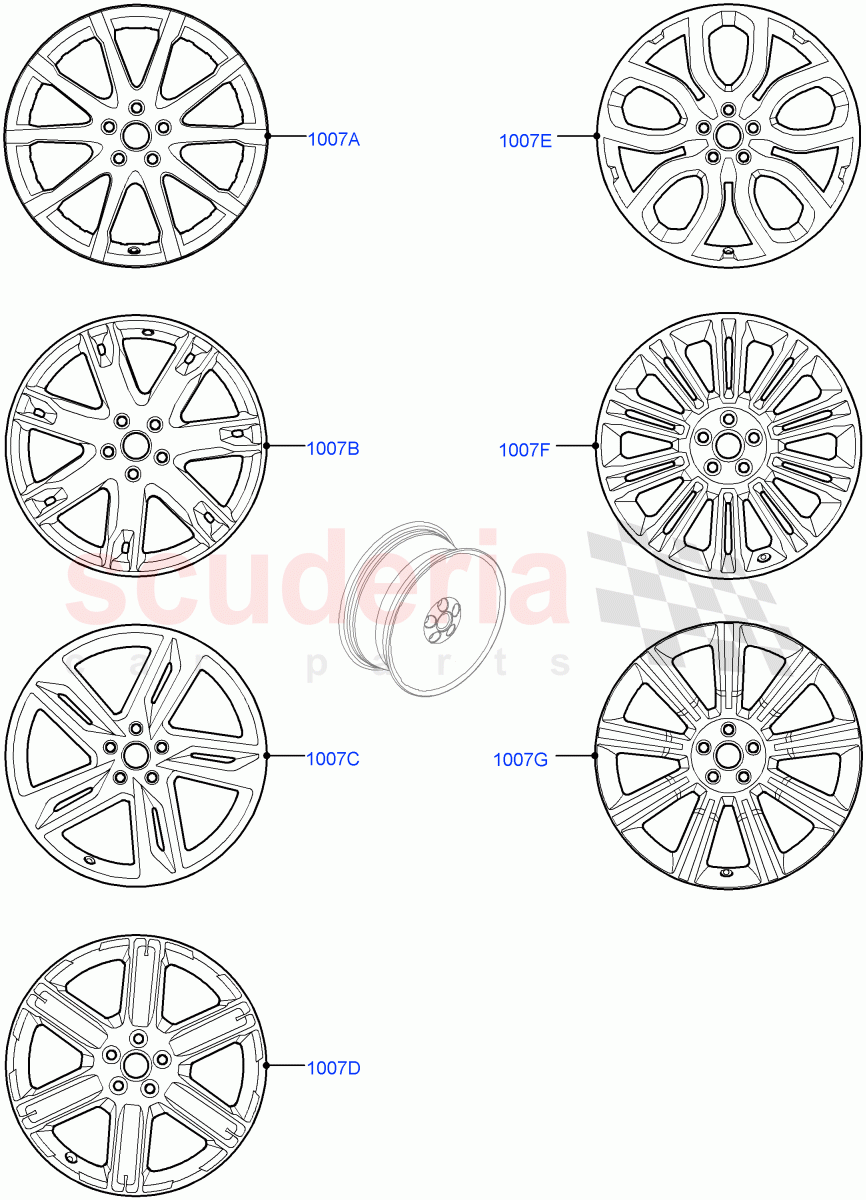 Wheels (Halewood (UK)) ((V) FROMCH000001) of Land Rover Land Rover Range Rover Evoque (2012-2018) [2.0 Turbo Petrol GTDI]