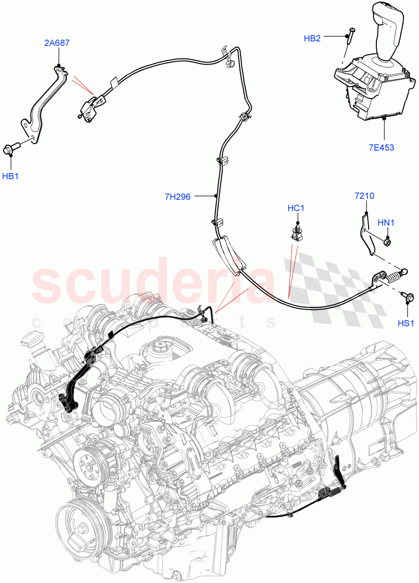Gear Change-Automatic Transmission (4.4L DOHC DITC V8 Diesel, 8 Speed Auto Trans ZF 8HP70 4WD) ((V) FROMJA000001) of Land Rover Land Rover Range Rover Sport (2014+) [5.0 OHC SGDI SC V8 Petrol]
