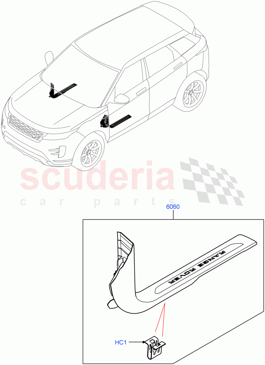 Door Sill Finishers(Halewood (UK)) of Land Rover Land Rover Range Rover Evoque (2019+) [2.0 Turbo Diesel AJ21D4]