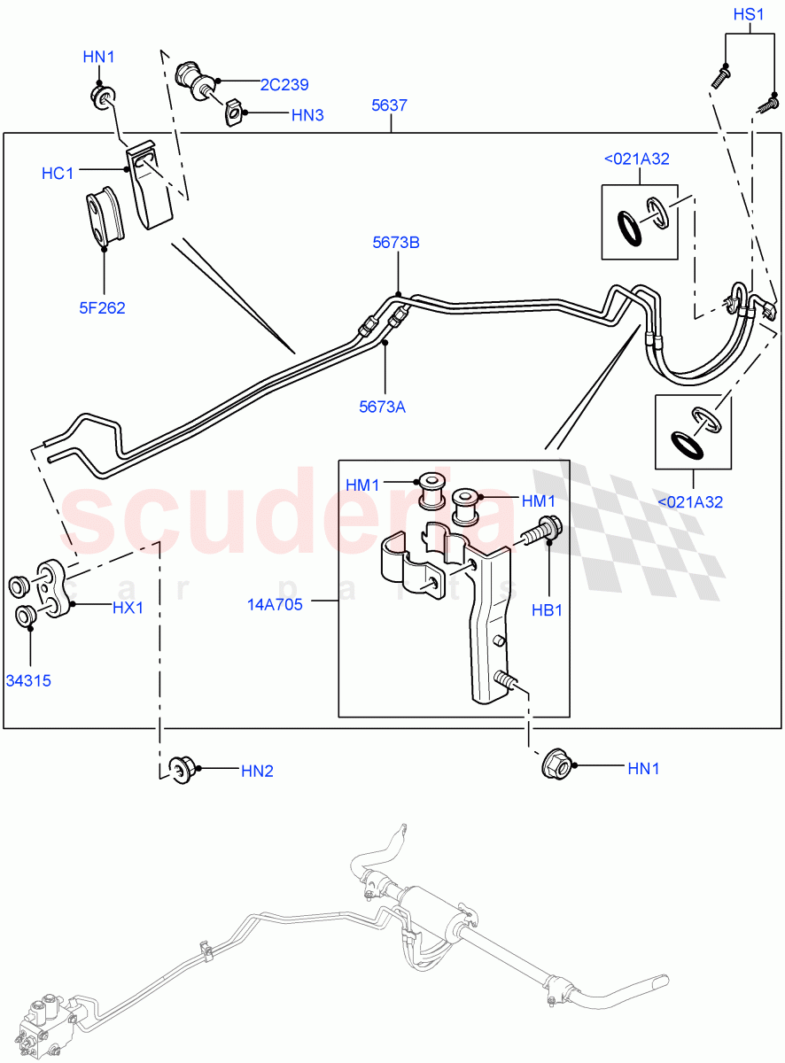 Active Anti-Roll Bar System (ARC Pipes, Rear) (With Roll Stability Control) ((V) TO9A999999) of Land Rover Land Rover Range Rover Sport (2005-2009) [4.2 Petrol V8 Supercharged]