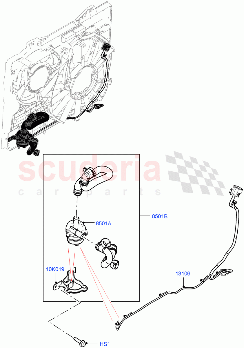 Water Pump(Solihull Plant Build, Auxiliary Unit)(2.0L I4 High DOHC AJ200 Petrol)((V)FROMJA000001) of Land Rover Land Rover Range Rover Sport (2014+) [2.0 Turbo Petrol AJ200P]