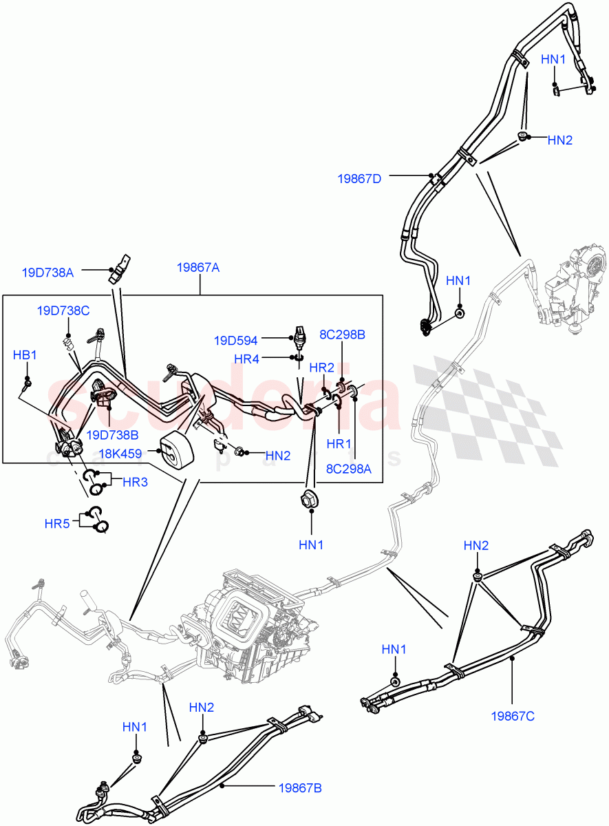 Air Conditioning System(Itatiaia (Brazil),Climate Control - Chiller Unit,Air Conditioning Refrigerant-R134A)((V)FROMGT000001) of Land Rover Land Rover Discovery Sport (2015+) [2.2 Single Turbo Diesel]