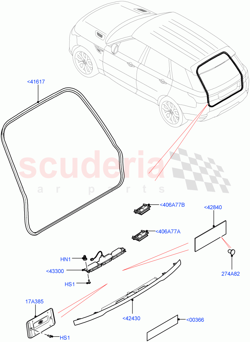 Luggage Compartment Door(Finisher And Seals) of Land Rover Land Rover Range Rover Sport (2014+) [4.4 DOHC Diesel V8 DITC]