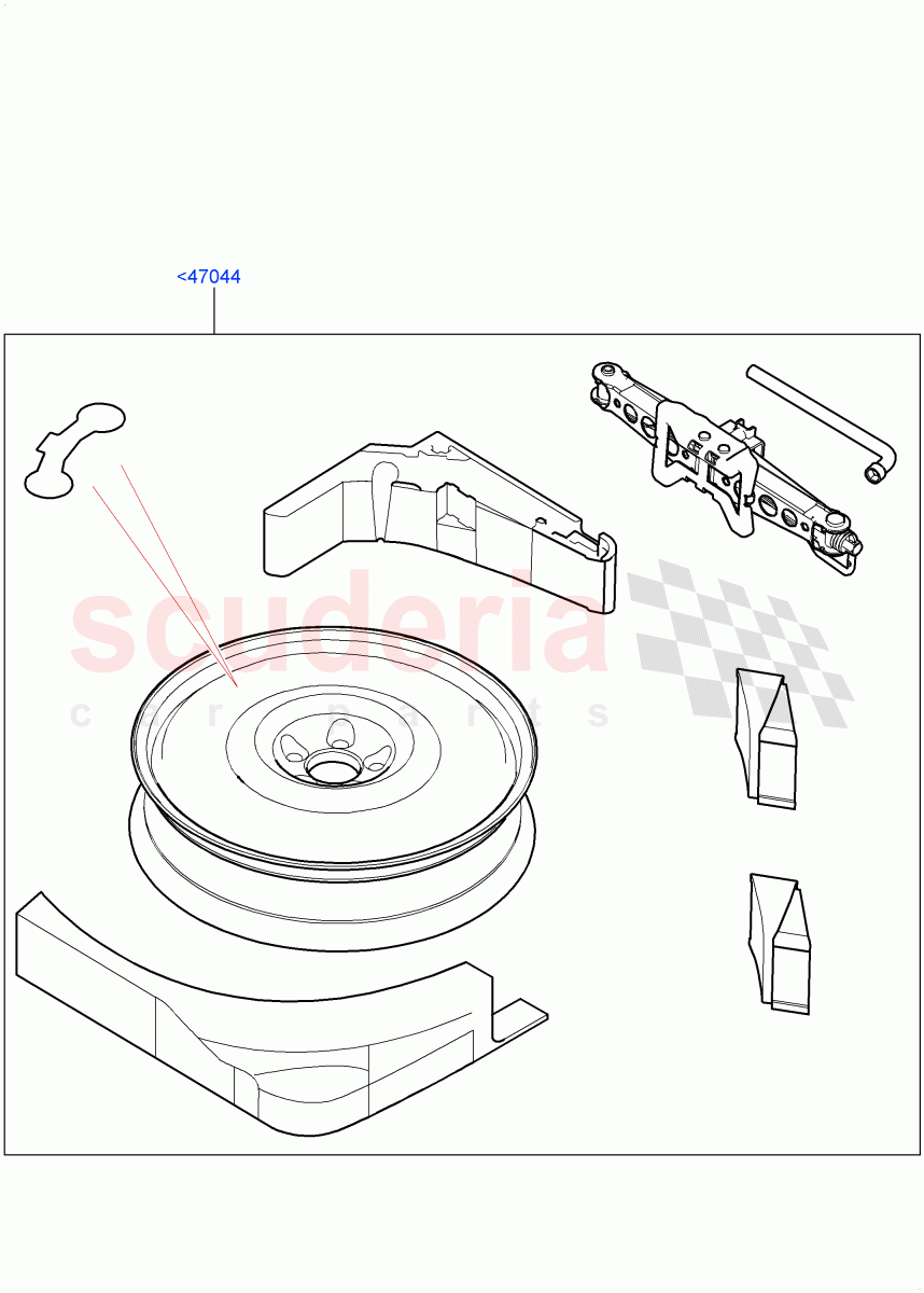 Accessory Wheels(Spare wheel kit, Nitra Plant Build, Solihull Plant Build) of Land Rover Land Rover Discovery 5 (2017+) [3.0 Diesel 24V DOHC TC]