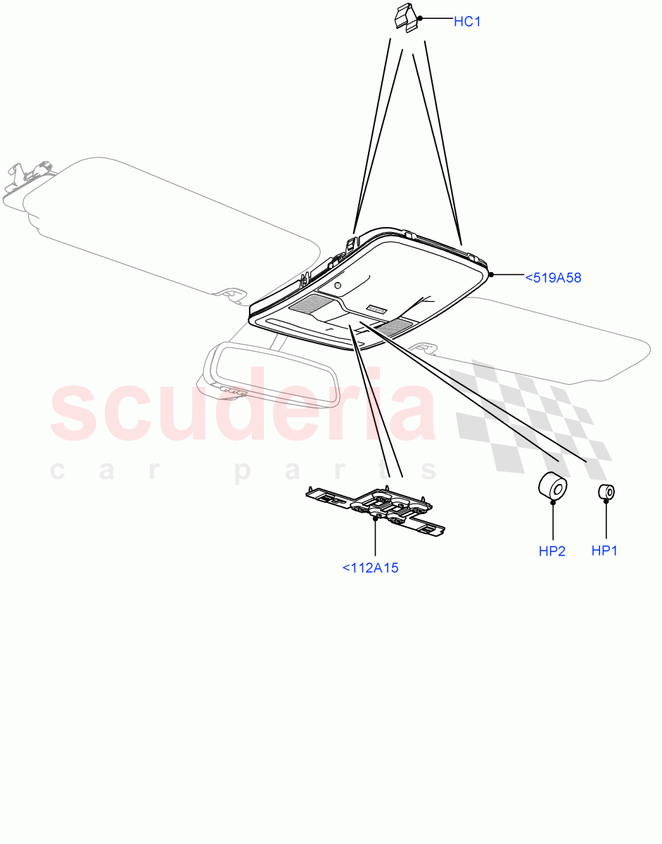 Console - Overhead of Land Rover Land Rover Range Rover Sport (2014+) [3.0 DOHC GDI SC V6 Petrol]