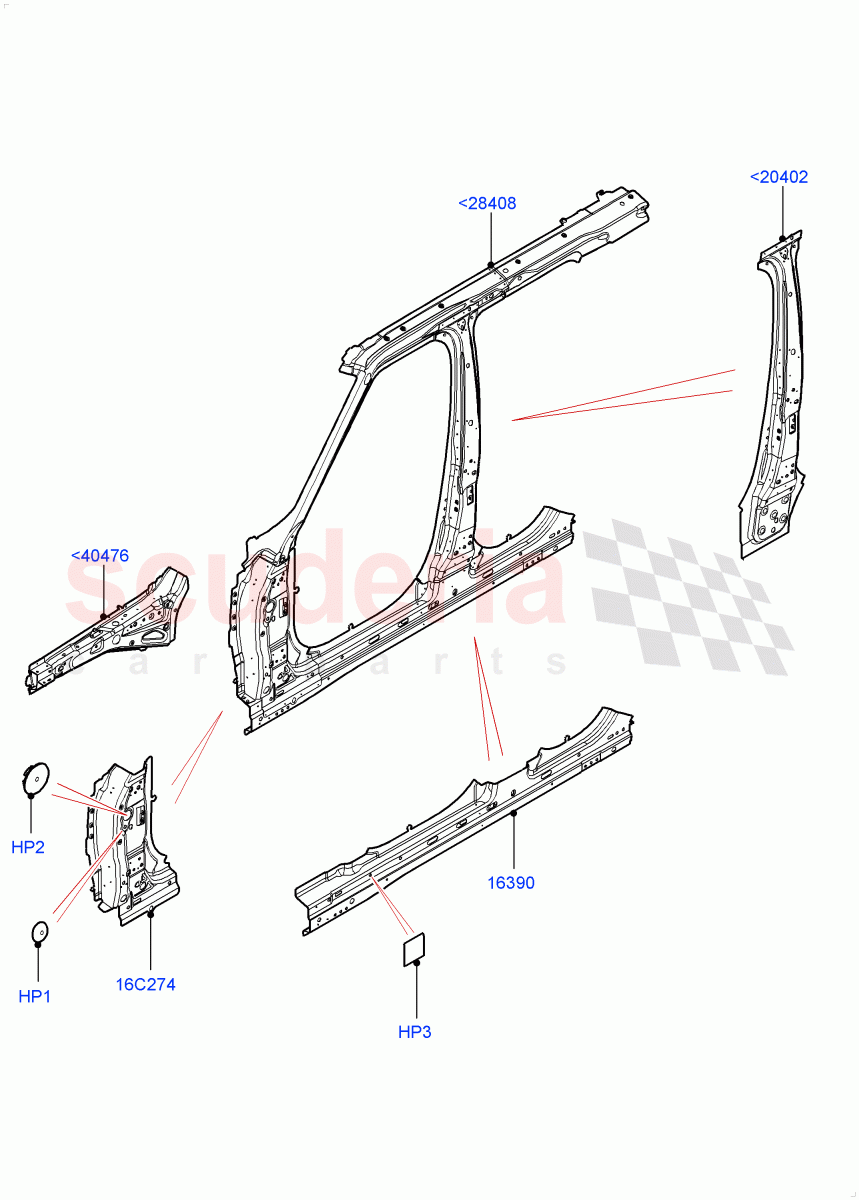 Side Panels - Inner(Middle - Front) of Land Rover Land Rover Range Rover (2012-2021) [3.0 I6 Turbo Petrol AJ20P6]