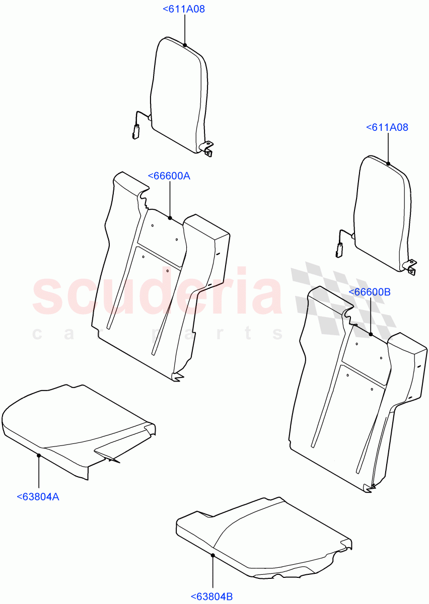 Rear Seat Covers(Row 3)(Taurus Leather/PVC (M-L),With Third Row Power Folding Seat,With 7 Seat Configuration) of Land Rover Land Rover Range Rover Sport (2014+) [2.0 Turbo Petrol AJ200P]