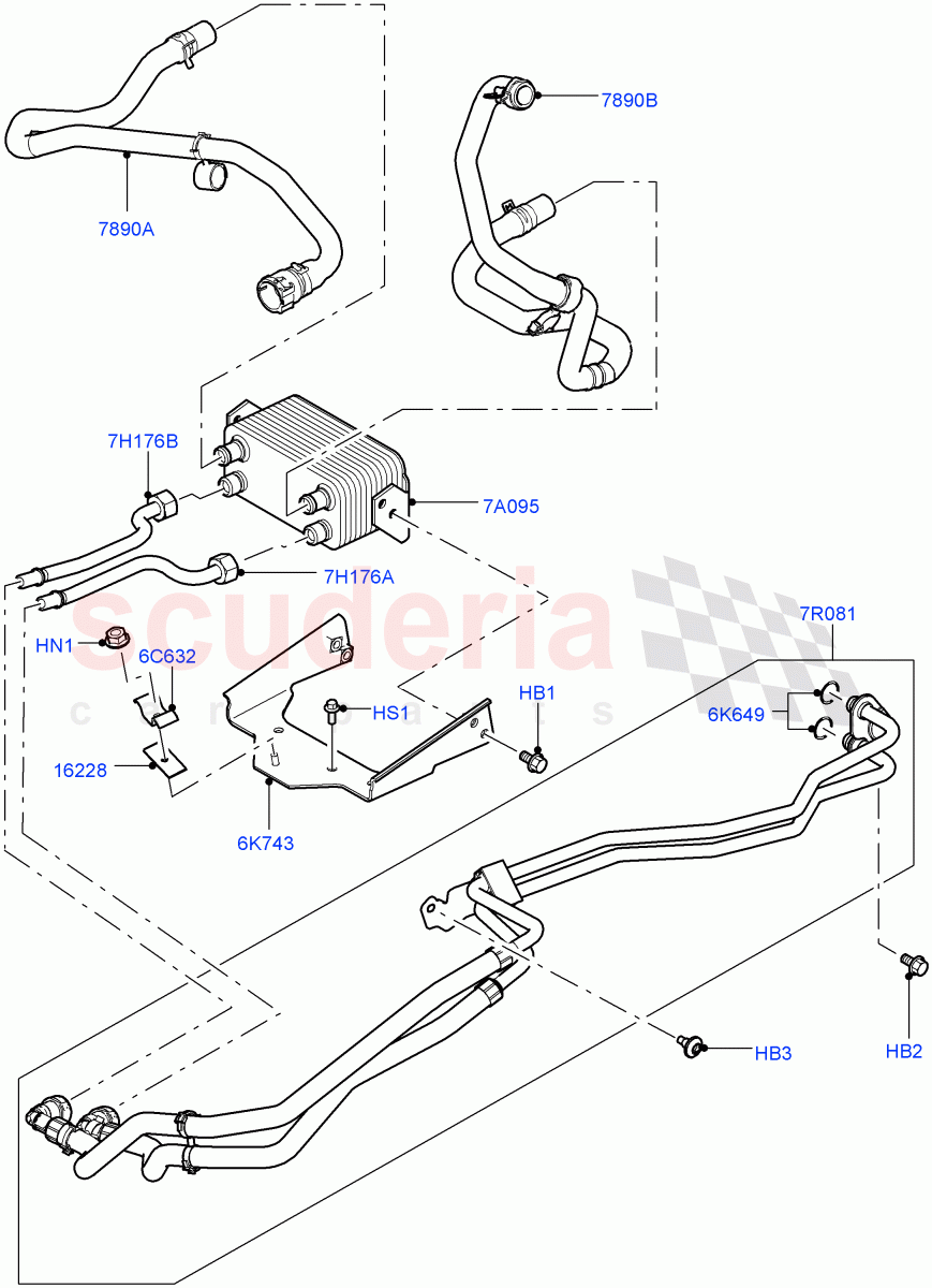 Transmission Cooling Systems(3.0 V6 D Gen2 Twin Turbo,8 Speed Auto Trans ZF 8HP70 4WD,3.0L DOHC GDI SC V6 PETROL)((V)FROMEA000001) of Land Rover Land Rover Discovery 4 (2010-2016) [3.0 DOHC GDI SC V6 Petrol]