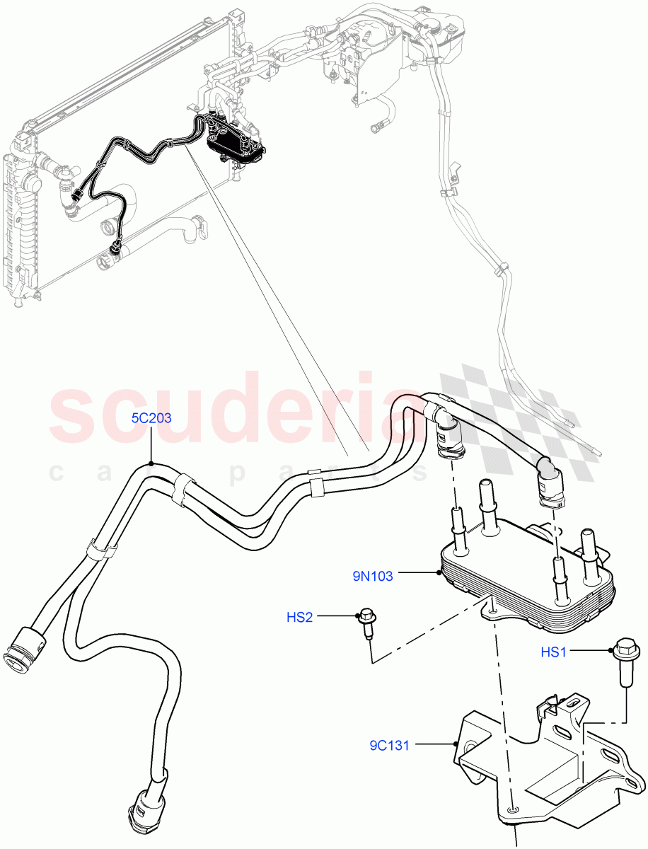 Fuel Cooler Assembly(2.0L AJ20D4 Diesel Mid PTA,Halewood (UK),Extra High Engine Cooling,Fuel Tank-Diesel,2.0L AJ20D4 Diesel LF PTA) of Land Rover Land Rover Discovery Sport (2015+) [2.0 Turbo Diesel]