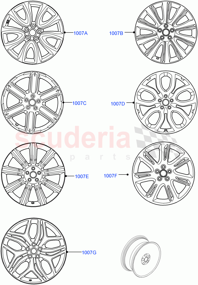 Wheels (Changsu (China)) ((V) FROMEG000001) of Land Rover Land Rover Range Rover Evoque (2012-2018) [2.0 Turbo Diesel]
