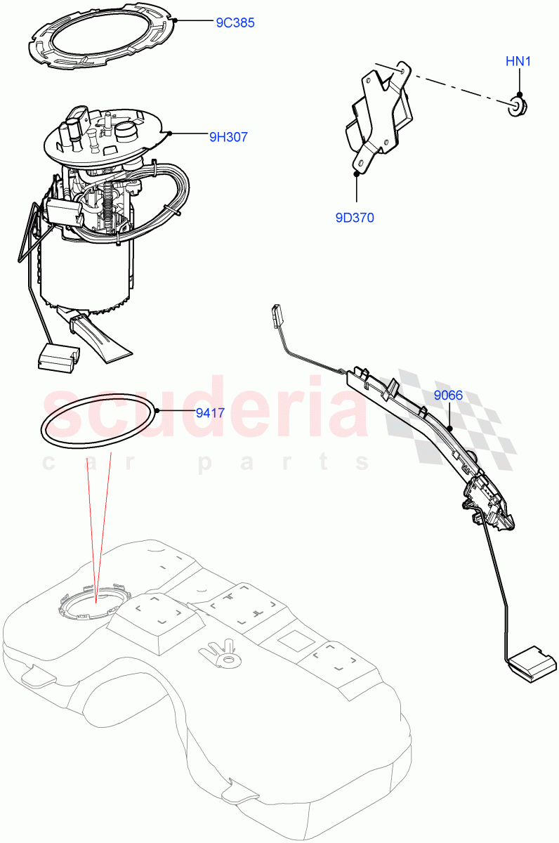 Fuel Pump And Sender Unit (2.0L AJ20P4 Petrol Mid PTA, Changsu (China)) ((V) FROMKG446857) of Land Rover Land Rover Discovery Sport (2015+) [2.0 Turbo Petrol AJ200P]