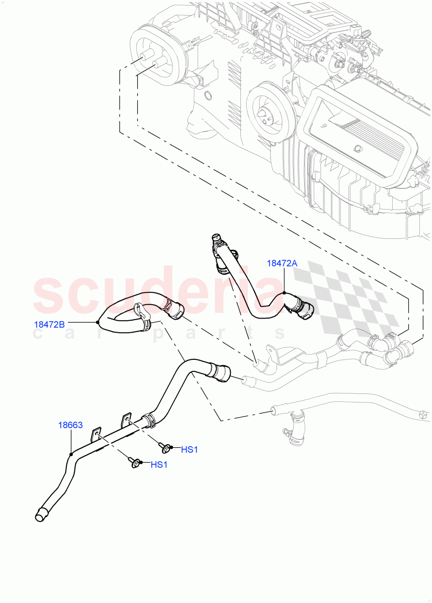 Heater Hoses (Front) (3.0 V6 Diesel, With Ptc Heater, With Fresh Air Heater, Less Heater) of Land Rover Land Rover Range Rover Sport (2014+) [2.0 Turbo Diesel]