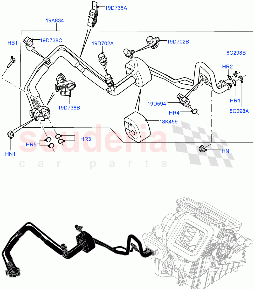 Air Conditioning System(Itatiaia (Brazil),Less Chiller Unit,Air Conditioning Refrigerant-R134A)((V)FROMGT000001) of Land Rover Land Rover Discovery Sport (2015+) [2.0 Turbo Petrol AJ200P]