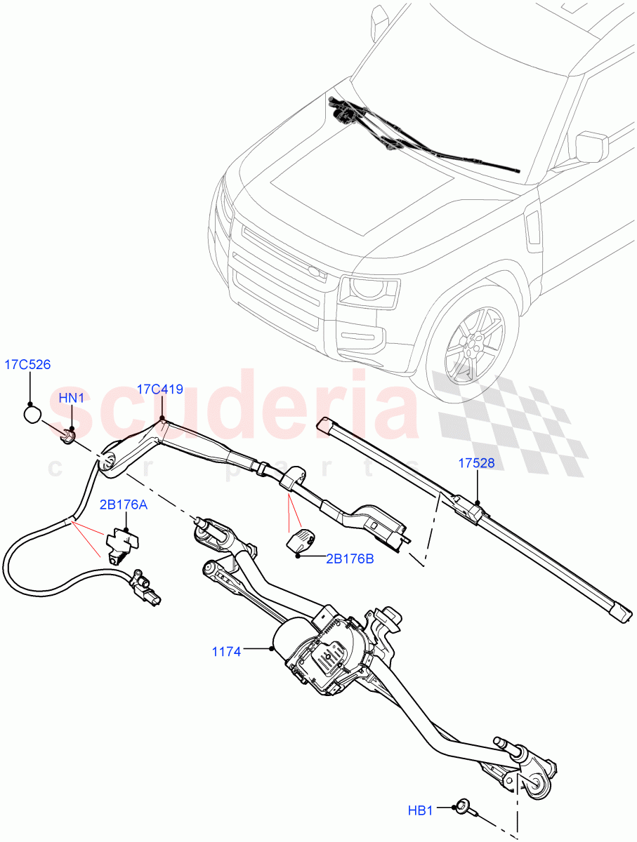 Windscreen Wiper of Land Rover Land Rover Defender (2020+) [5.0 OHC SGDI SC V8 Petrol]